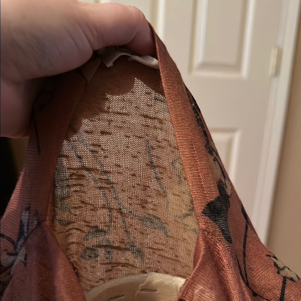 Fitted Orange Blouse with Bird Print - Picture 5 of 6